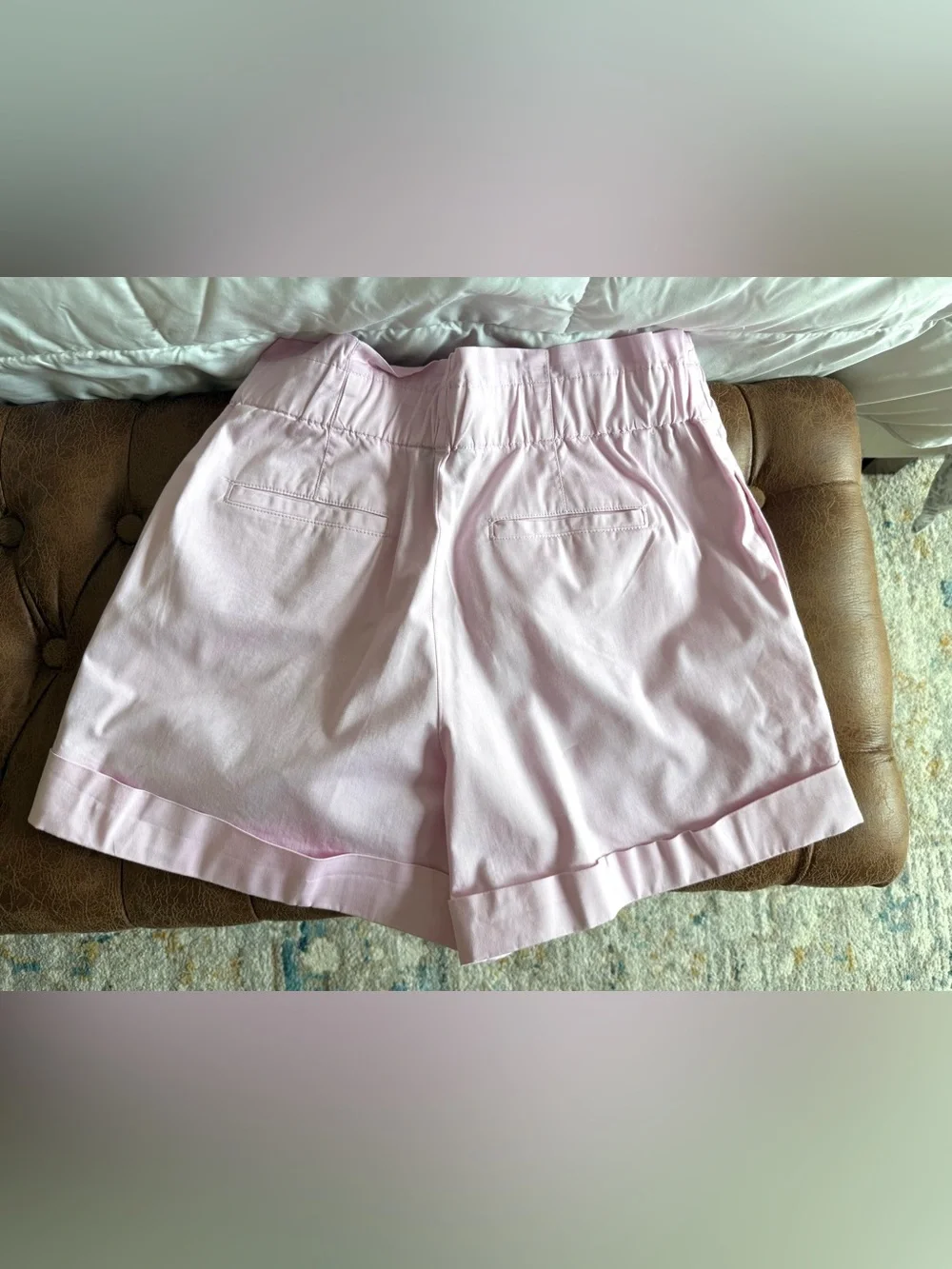 J. Crew Light Pink High-Waist Elastic Shorts